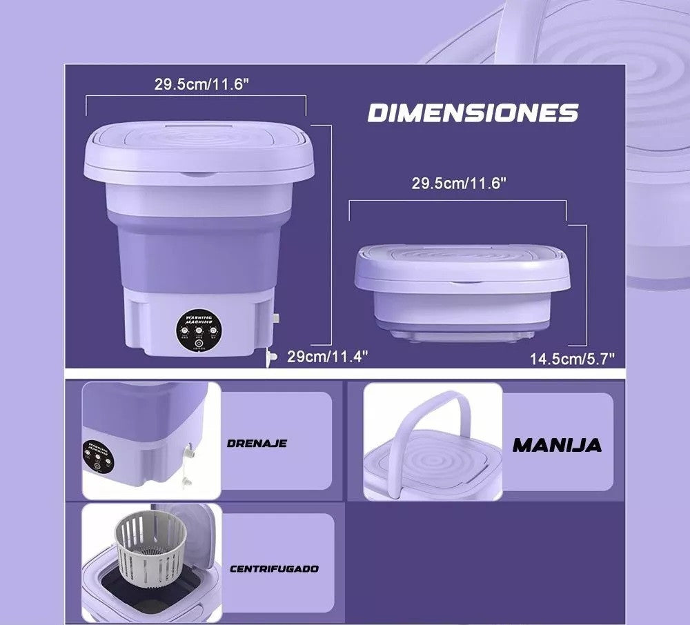 Mini Lavadora Portatil con Secado 🧼👕, Fácil de transportar