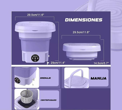 Mini Lavadora Portatil con Secado 🧼👕, Fácil de transportar