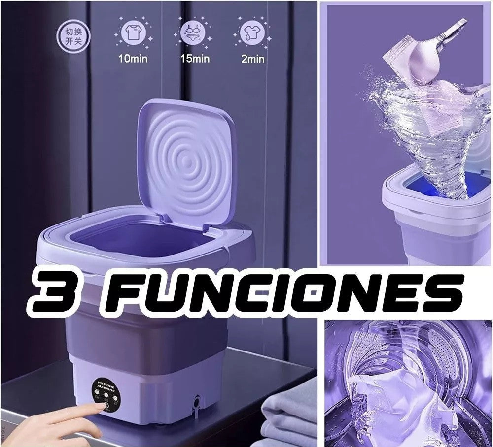 Mini Lavadora Portatil con Secado 🧼👕, Fácil de transportar