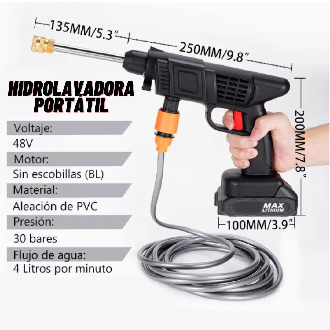 Pistola Lavadora Portátil 💦(Super Potente💪) 2 baterias🔋48W⚡