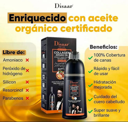 SHAMPOO TINTE CUBRE CANAS DISAAR® - Resultados desde el primer uso 💯✔️