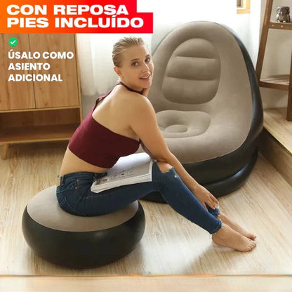 Sillon Inflable Con Reposa Pies👣☁️