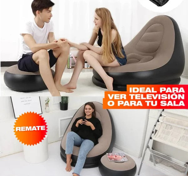 Sillon Inflable Con Reposa Pies👣☁️