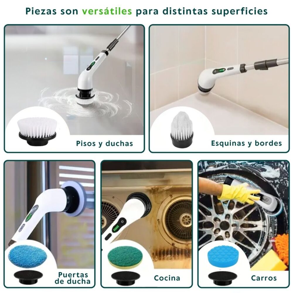 🔌🌊 CEPILLO DE LIMPIEZA ELÉTRICO 7 EN 1 🌟 🏠💪