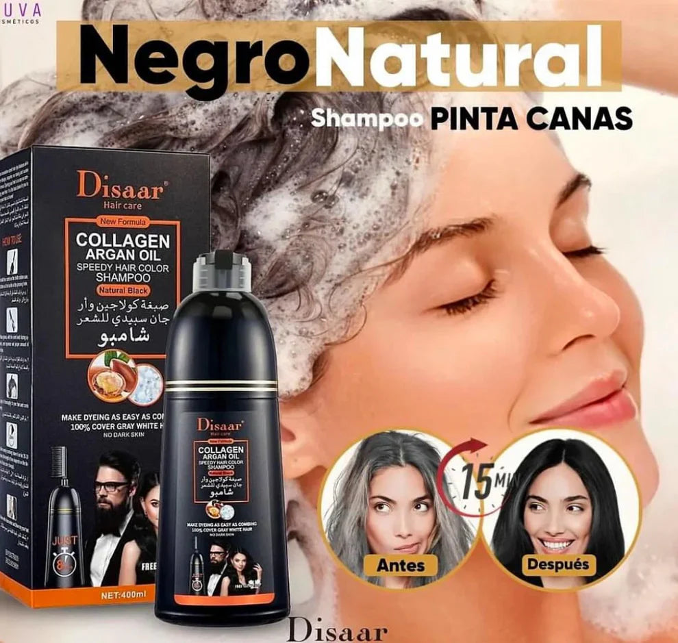 SHAMPOO TINTE CUBRE CANAS DISAAR® - Resultados desde el primer uso 💯✔️