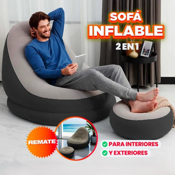 Sillon Inflable Con Reposa Pies👣☁️