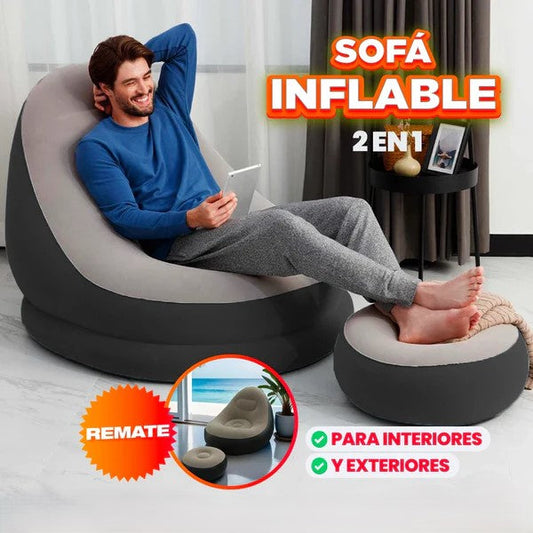 Sillon Inflable Con Reposa Pies👣☁️